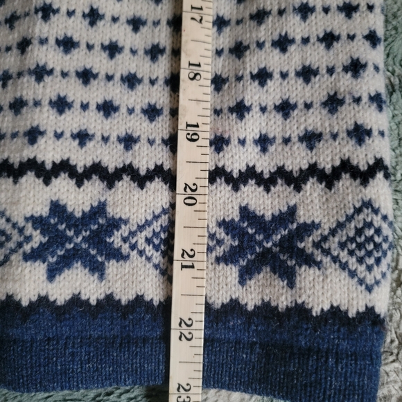 Carroll Reed Wool Blue and White Cardigan Sweater - Picture 6 of 7
